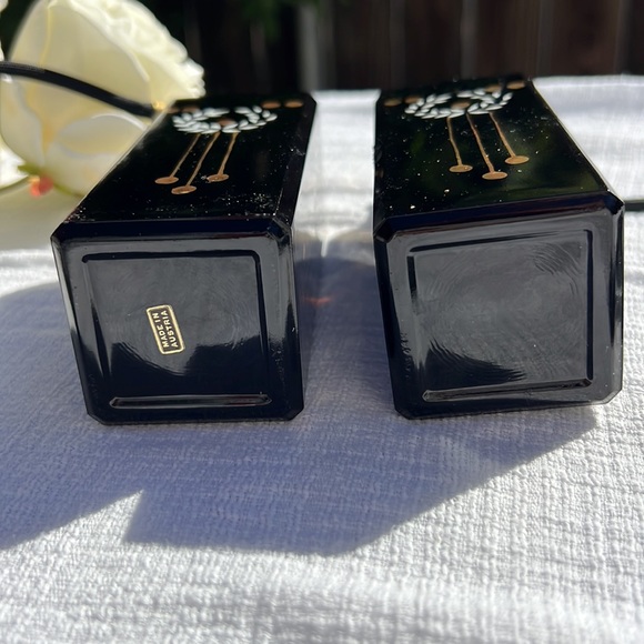 Chic Hollywood Regency Style Hand Painted Austrian Glass Perfume Bottle Atomizer - Picture 7 of 16